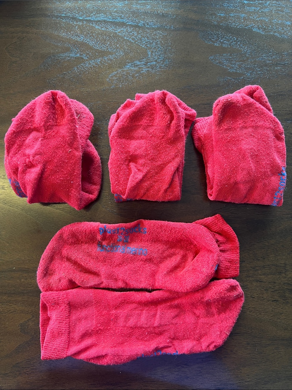 Plus12 Barefoot Socks - Red - 4 Pairs